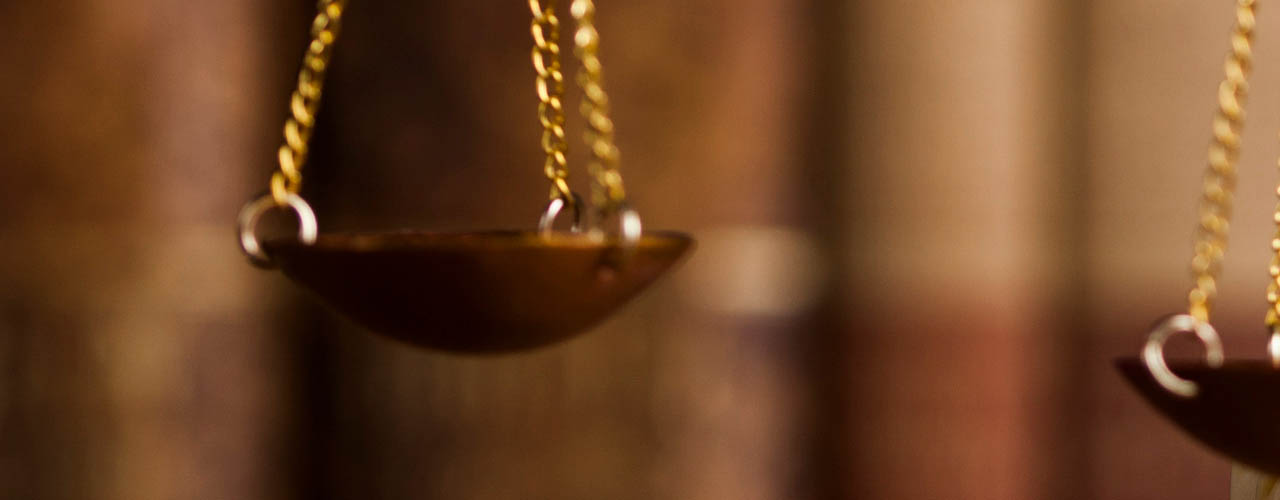 Statue of justice, burden of proof, law theme